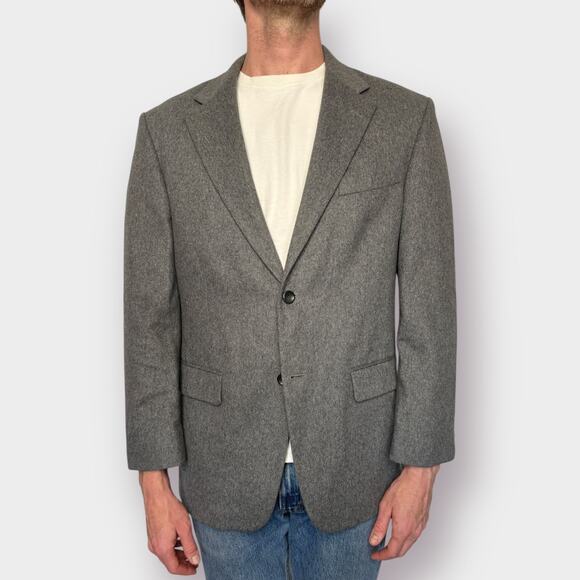 Oscar de La Renta Gray Wool Cashmere‎ Blazer - Picture 1 of 7